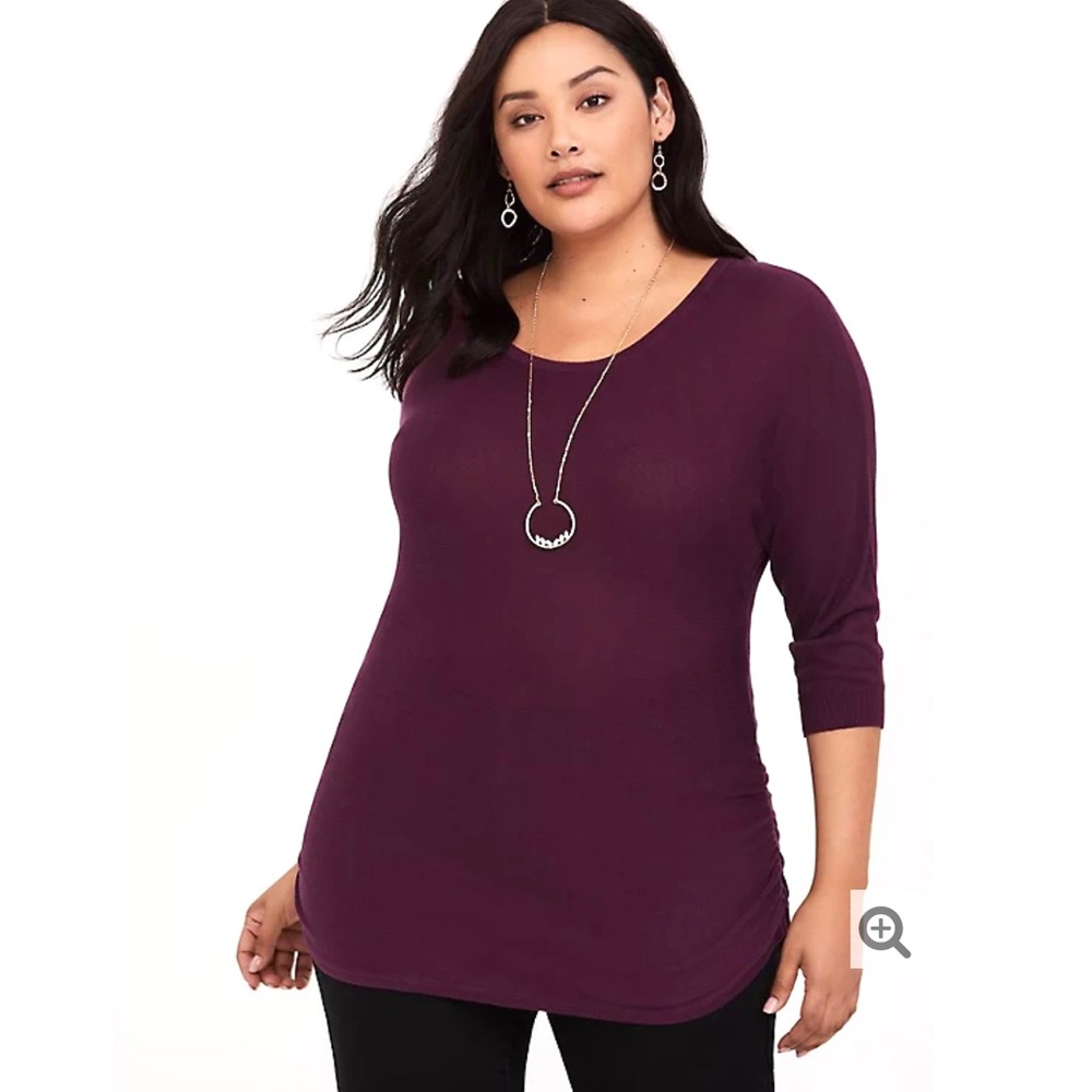 Torrid: Purple Lace Inset Sweater